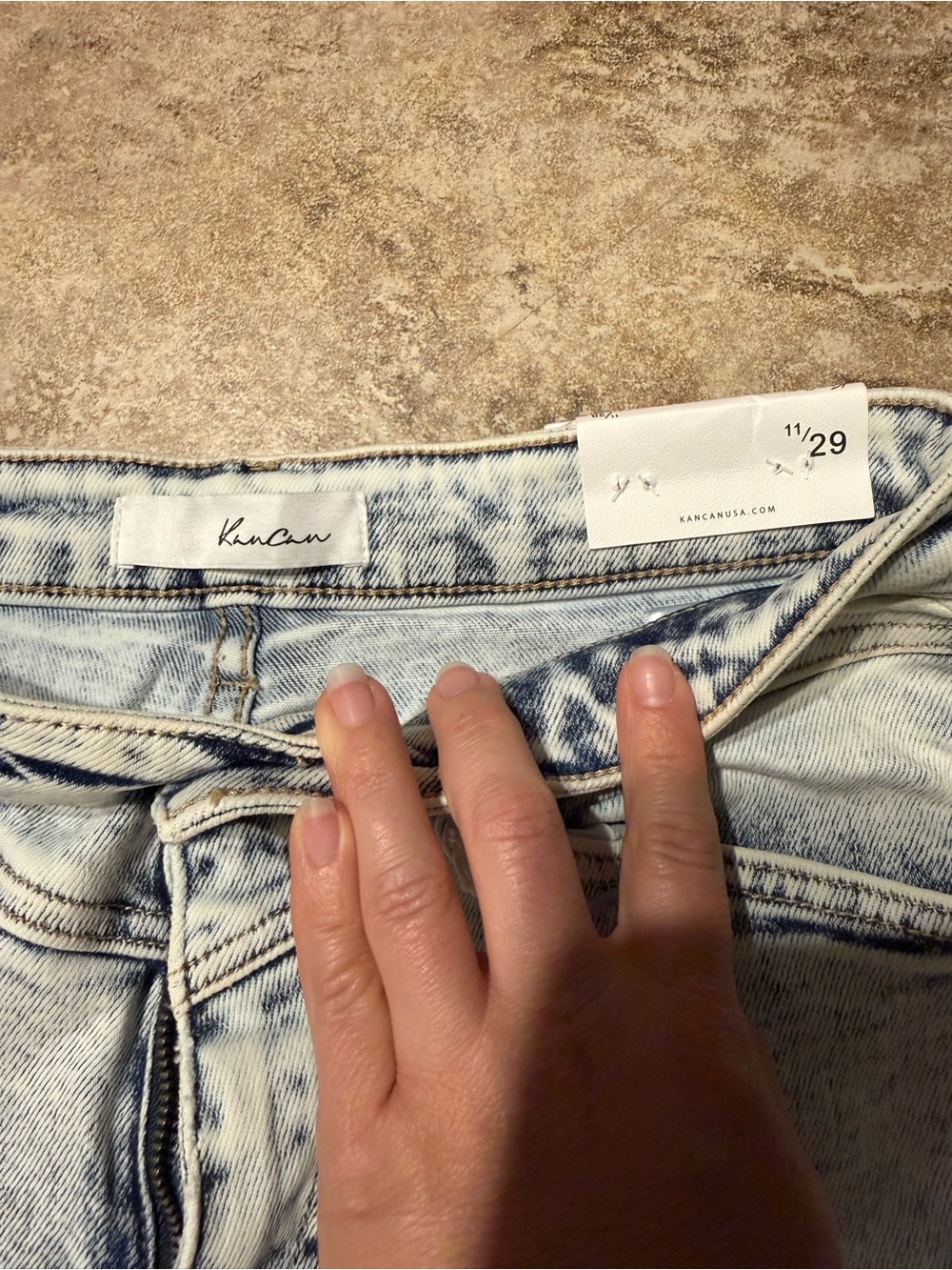 KanCan Light Blue Flare Jeans with Frayed Hem - Picture 4 of 11
